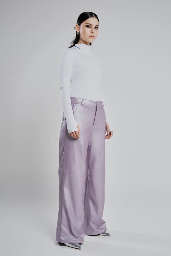 Pantalon Metalizado lila- Baggy - Image 4