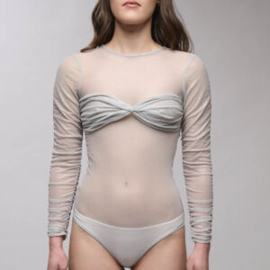 Bodysuit drapeado- Plata