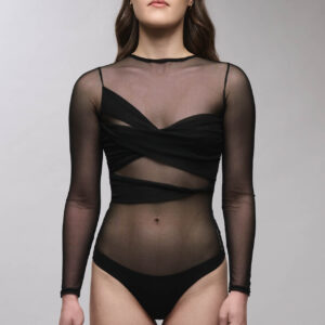 Bodysuit drapeado- Negro