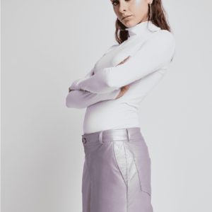 Long sleeve – Asymmetrical turtleneck – White