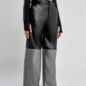 Metallic Black-Silver- Baggy Pants