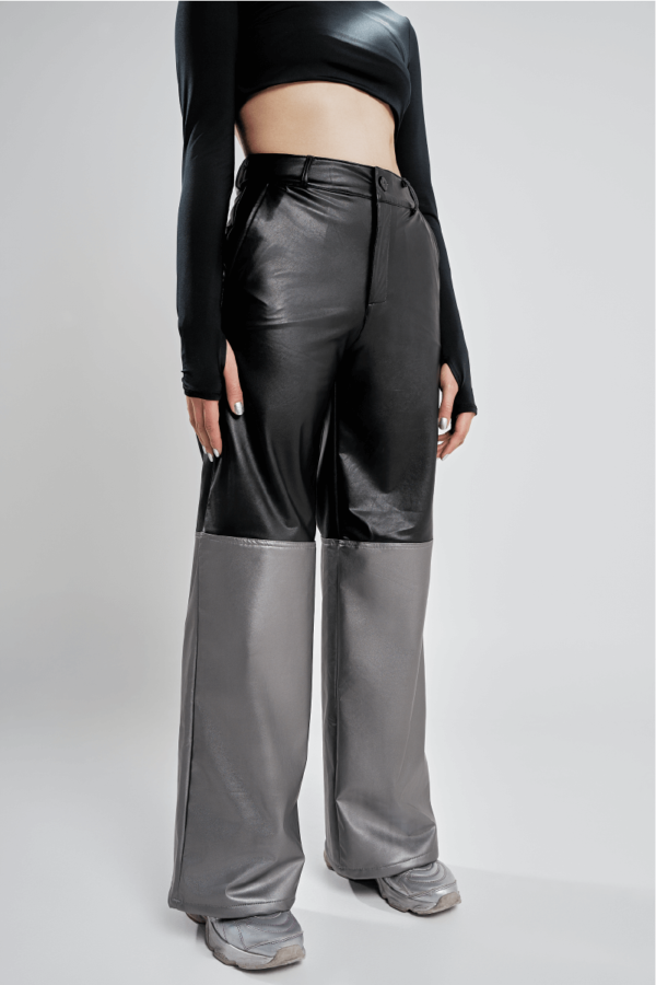 Metallic Black-Silver- Baggy Pants