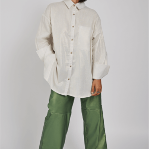 Oversized linen shirt – Ivory