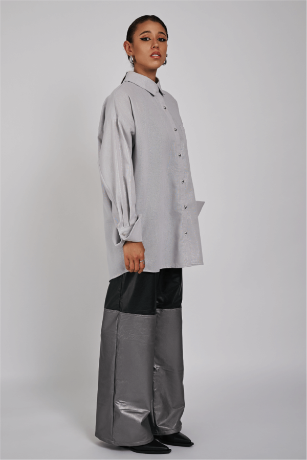 Linen oversized shirt - Grey