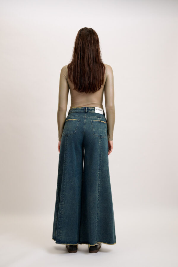 Blue Wide Denim Pants - Image 2