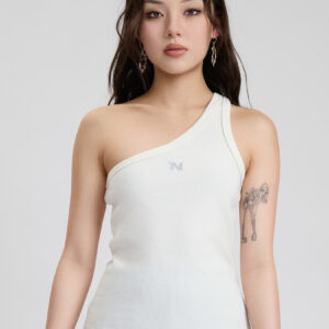 One shoulder Tank Top- Ivory