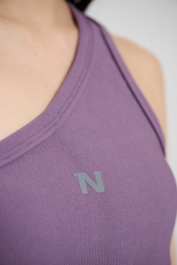 One shoulder Tank Top- Purple - Image 4